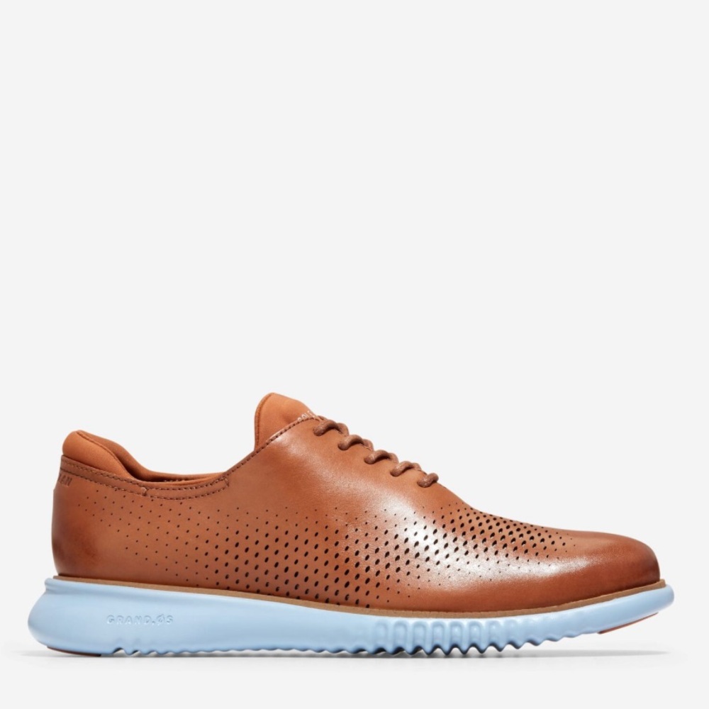 COLE HAAN 2.zerøgrand Laser Wingtip Oxford Lined In British Tan-heather